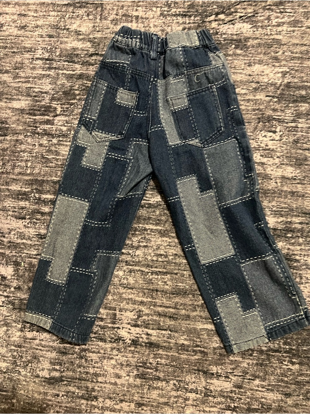 Girls Patchwork Denim Jeans Size 120 (US 6–7) – Dark Blue - Picture 2 of 2